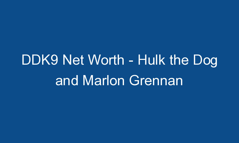 ddk9 net worth hulk the dog and marlon grennan 1221