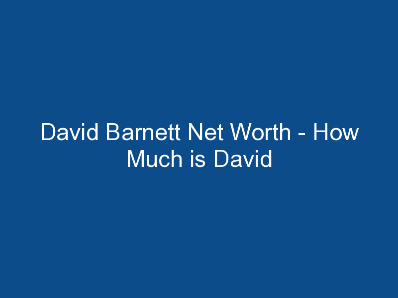 david barnett net worth how much is david barnett worth 1672