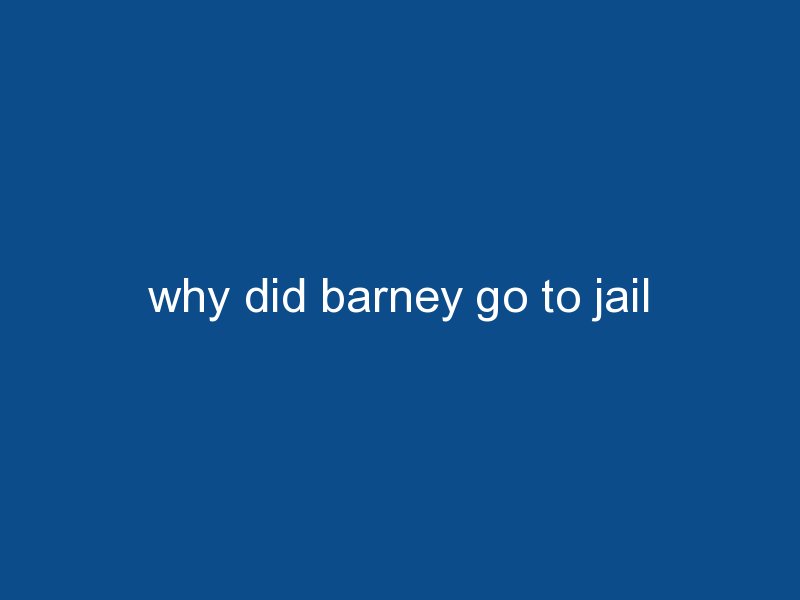 why did barney go to jail 2200